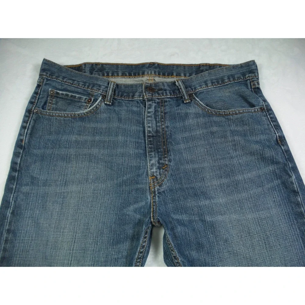 Levis 505 Mens Jeans 38 x 32 Blue Denim Straight Leg Regular Fit Mid Rise